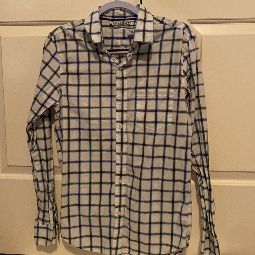 Old Navy Button Up Blue Stripes Small
